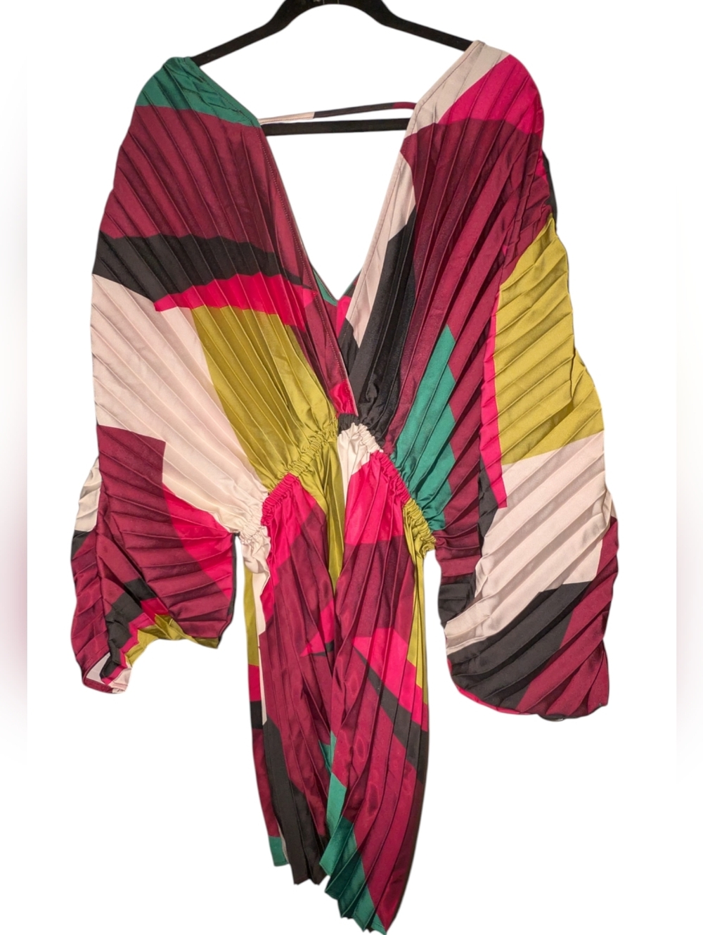 City Chic Chloe Geometric Pleated Mini Dress Plus Size S / 16